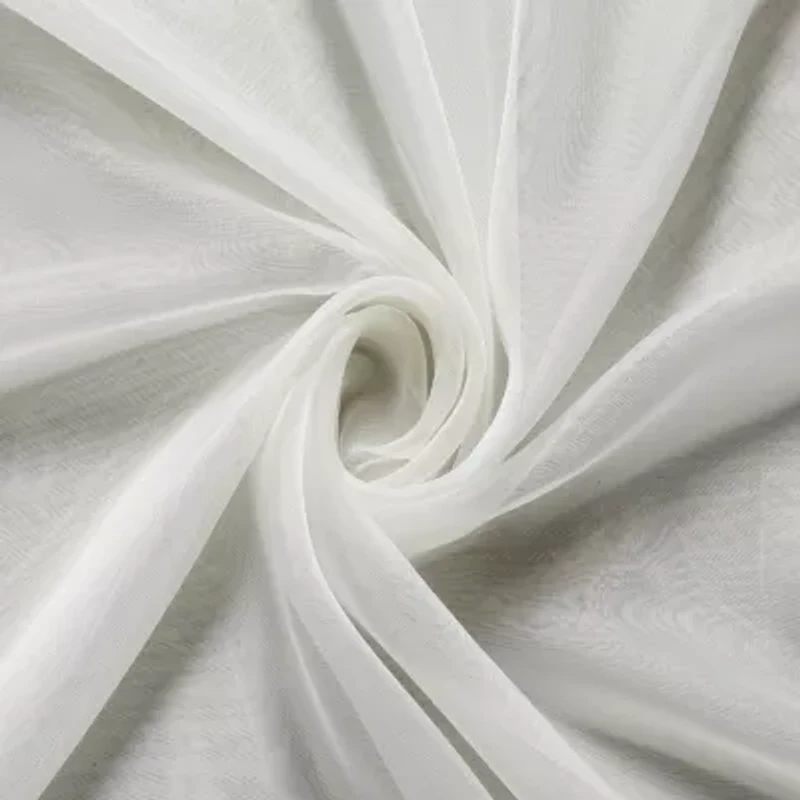 Crystal Sheer Rod Pocket Set of 2 Curtain Panel