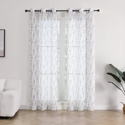 Isla Sheer Grommet Top Set of 2 Curtain Panel