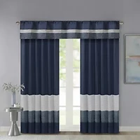 Madison Park Amador Polyoni Pintuck-Striped Rod-Pocket Valance