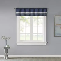 Madison Park Amador Polyoni Pintuck-Striped Rod-Pocket Valance