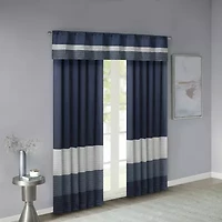 Madison Park Amador Polyoni Pintuck-Striped Rod-Pocket Valance