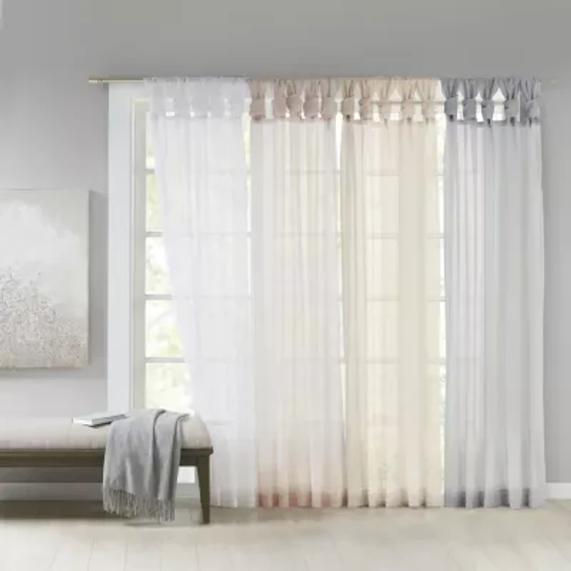 Madison Park Elowen Tab Top Sheer Set of 2 Curtain Panel