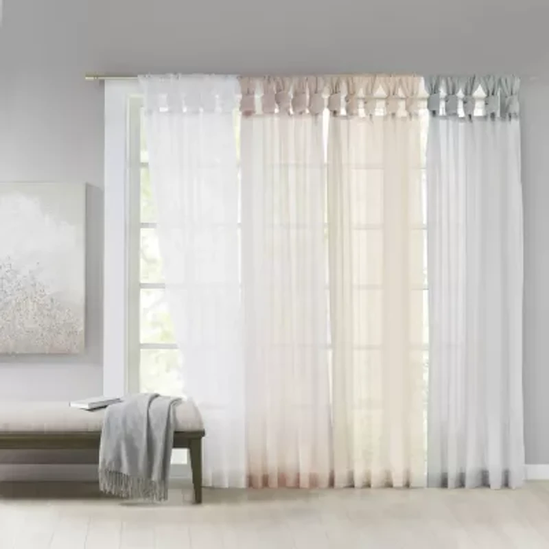 Madison Park Elowen Tab Top Sheer Set of 2 Curtain Panel