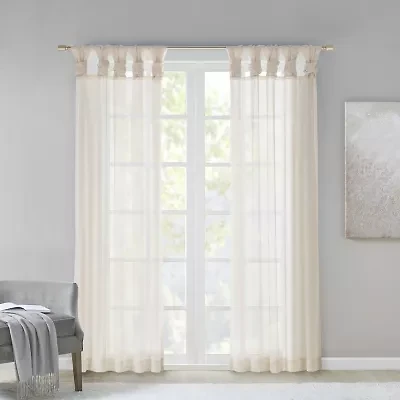 Madison Park Elowen Tab Top Sheer Set of 2 Curtain Panel