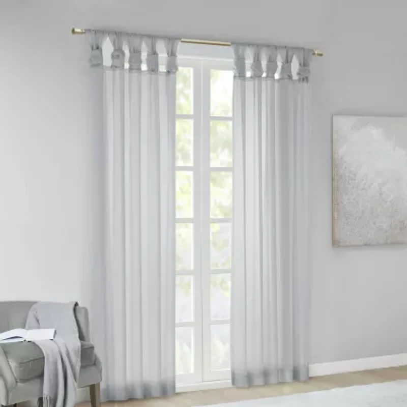 Madison Park Elowen Tab Top Sheer Set of 2 Curtain Panel