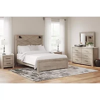 Signature Design by Ashley Senniberg Panel Bed with Sconce Lights in Light Brown