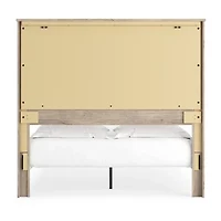 Signature Design by Ashley Senniberg Panel Bed with Sconce Lights in Light Brown