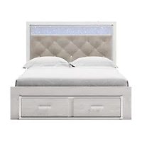 Signature Design by Ashley Altyra Upholstered Bed with 2 Storage Drawers White