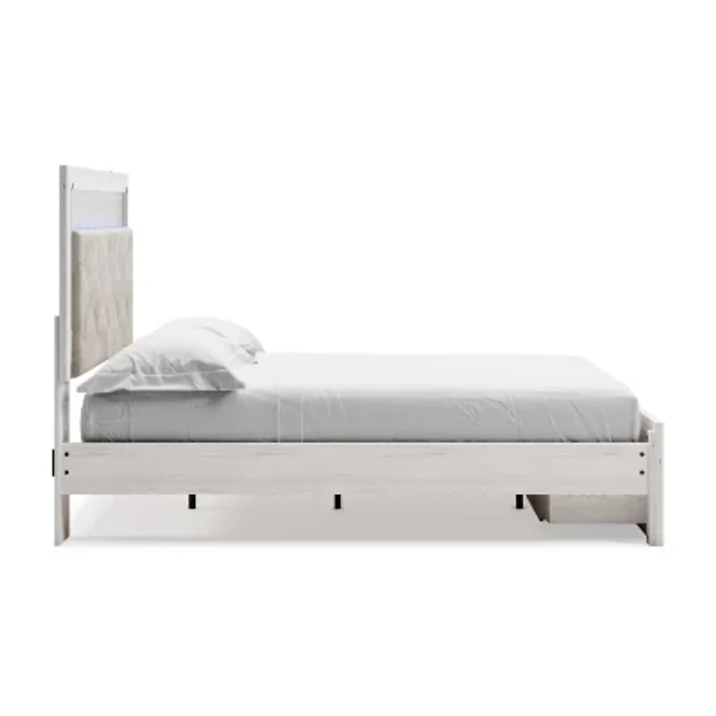Signature Design by Ashley Altyra Upholstered Bed with 2 Storage Drawers White
