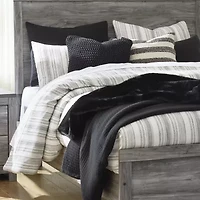 Signature Design by Ashley Bronyan King Panel Bed in Dark Gray