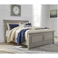 Signature Design by Ashley Lettner Sleigh Bed in Light Gray