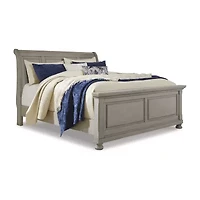 Signature Design by Ashley Lettner Sleigh Bed in Light Gray