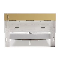 Signature Design by Ashley Altyra Panel Bed with Upholstered Bookcase Headboard in White