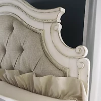 Signature Design by Ashley Realyn Upholstered Panel Bed Chipped White