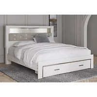 Signature Design by Ashley Altyra Upholstered Bookcase Bed with 2 Storage Drawers in White