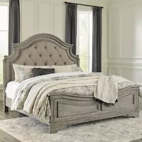 Signature Design by Ashley Lodenbay Upholstered Panel Bed Antique Gray