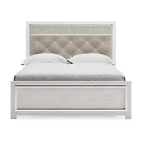 Signature Design by Ashley Altyra Panel Bed with Upholstered Headboard White
