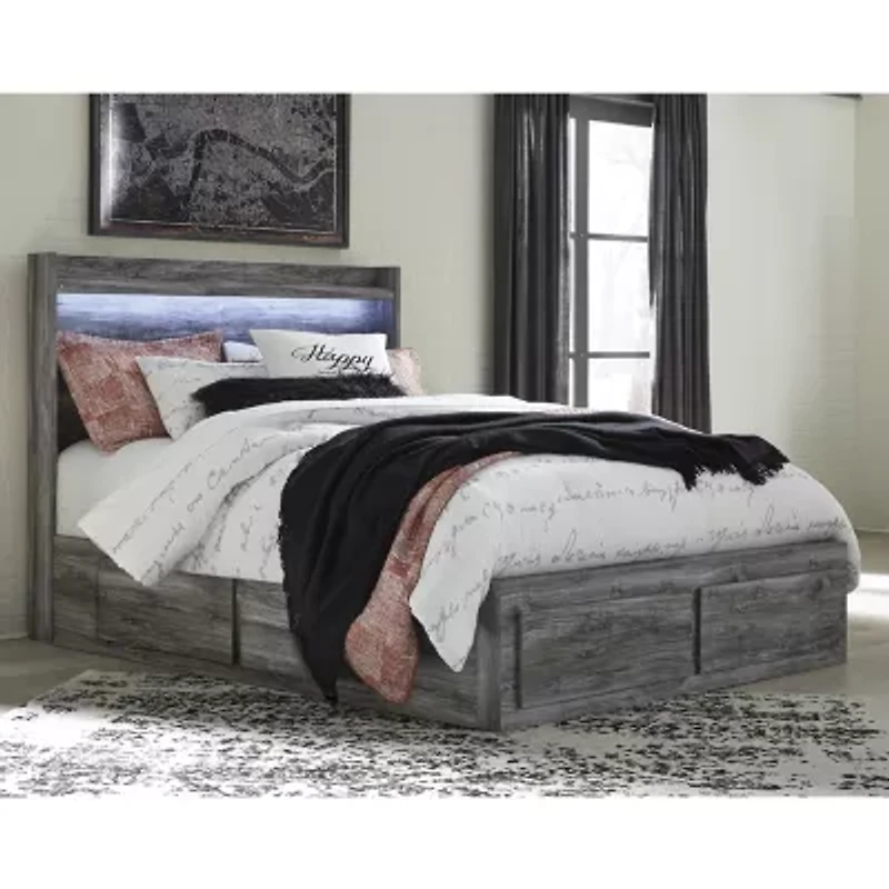 Signature Design by Ashley Baystorm Panel Bed with Storage Drawers Dark Gray