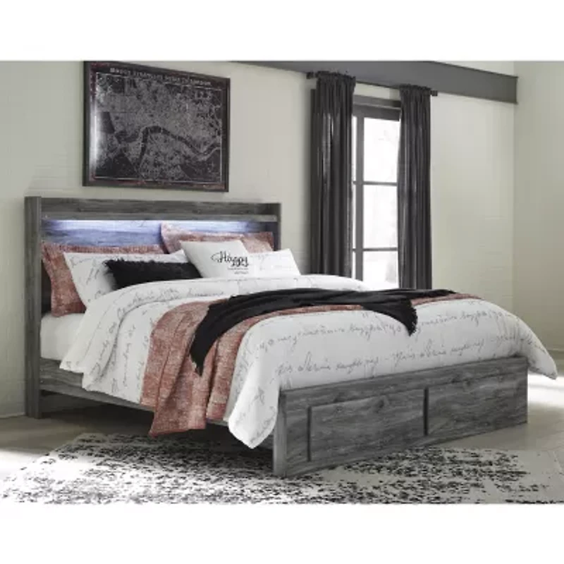 Signature Design by Ashley Baystorm Panel Bed with Storage Drawers Dark Gray