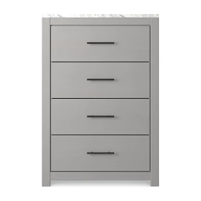 Signature Design by Ashley Cottonburg 4-Drawer Chest in Light Gray