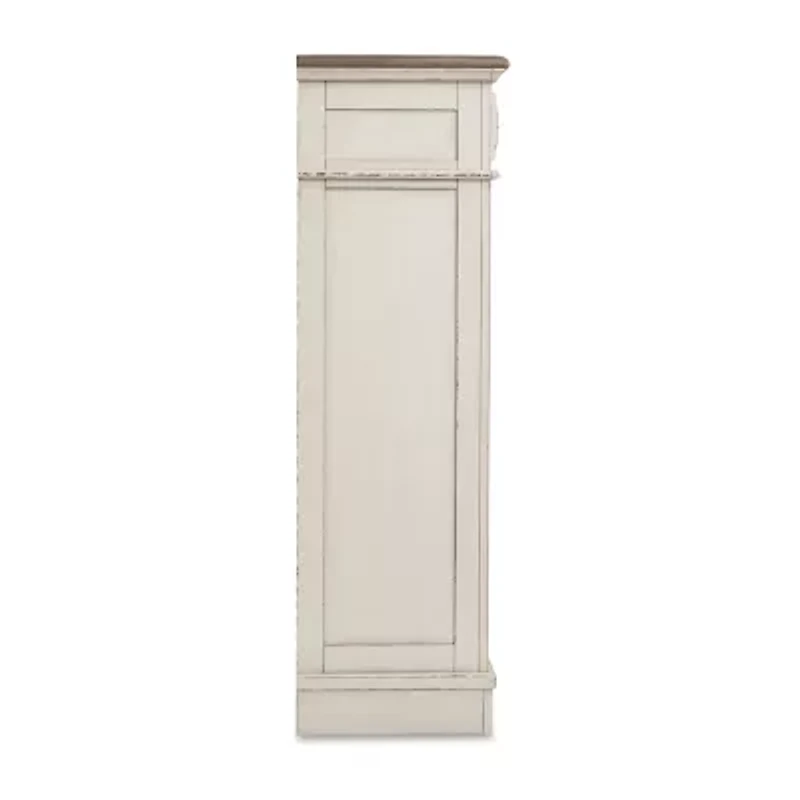 Signature Design by Ashley Realyn 5-Drawer Chest of Drawers in Chipped White