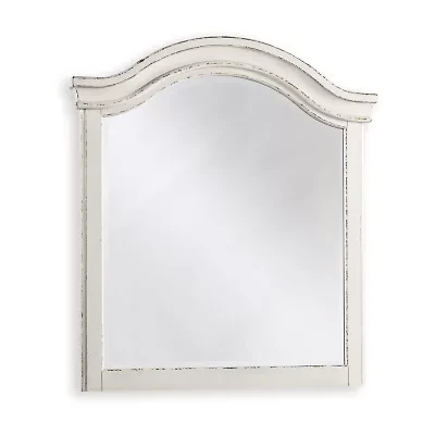 Signature Design by Ashley Realyn Youth 35" Bedroom Dresser Mirror in Chipped White