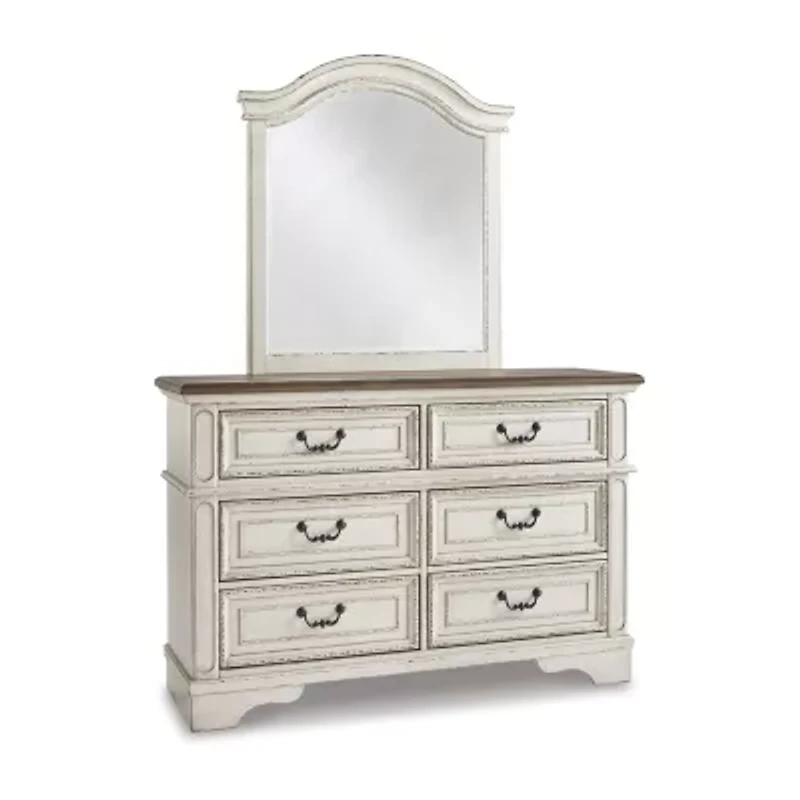 Signature Design by Ashley Realyn Youth 35" Bedroom Dresser Mirror in Chipped White