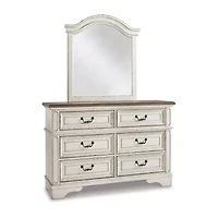 Signature Design by Ashley Realyn Youth 35" Bedroom Dresser Mirror in Chipped White