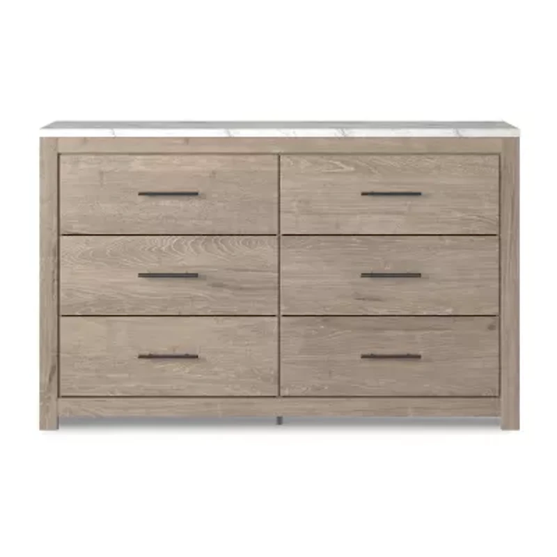 Signature Design by Ashley Senniberg 6-Drawer Dresser in Light Brown