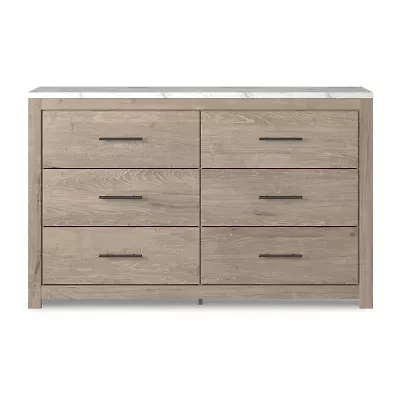 Signature Design by Ashley Senniberg 6-Drawer Dresser in Light Brown