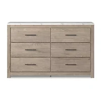 Signature Design by Ashley Senniberg 6-Drawer Dresser in Light Brown