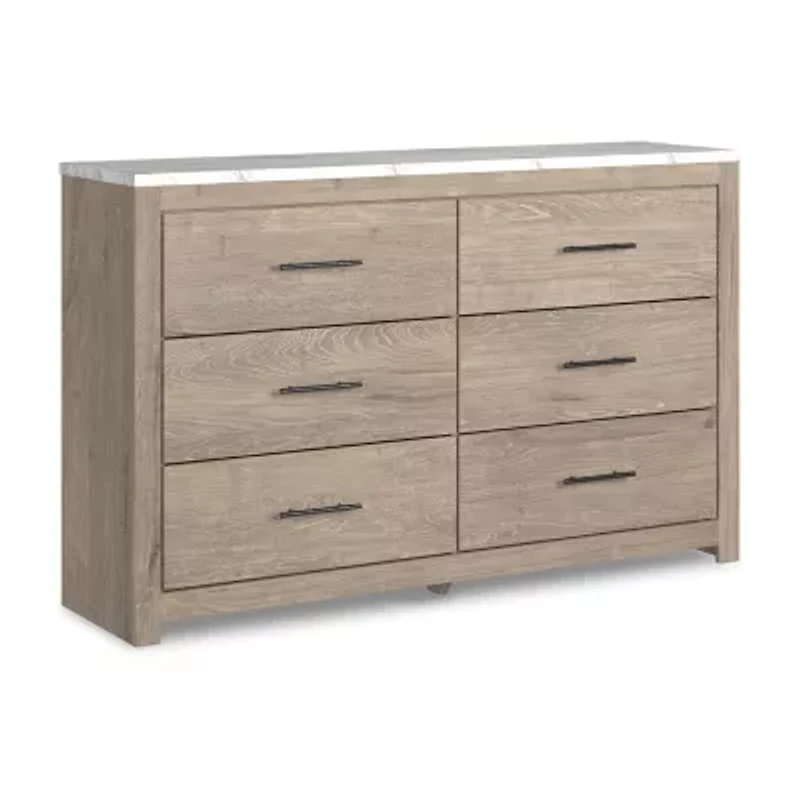 Signature Design by Ashley Senniberg 6-Drawer Dresser in Light Brown
