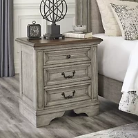 Signature Design by Ashley Lodenbay 27" 3-Drawer Charging Nightstand in Antique Gray