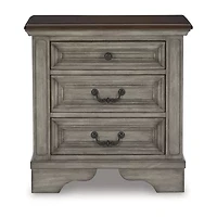 Signature Design by Ashley Lodenbay 27" 3-Drawer Charging Nightstand in Antique Gray