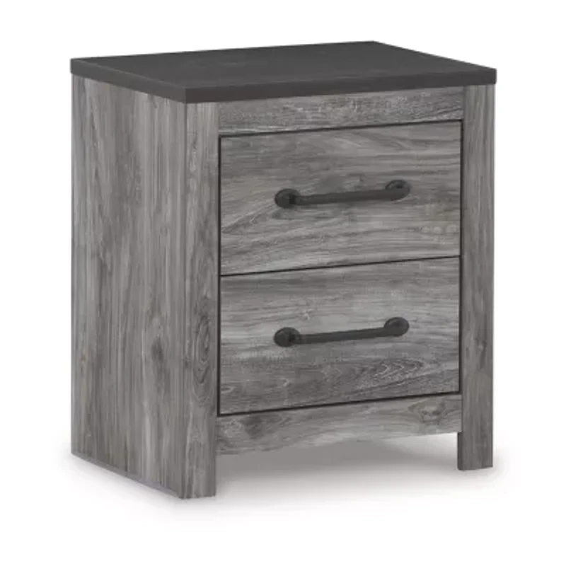 Signature Design by Ashley Bronyan 2-Drawer Nightstand in Dark Gray