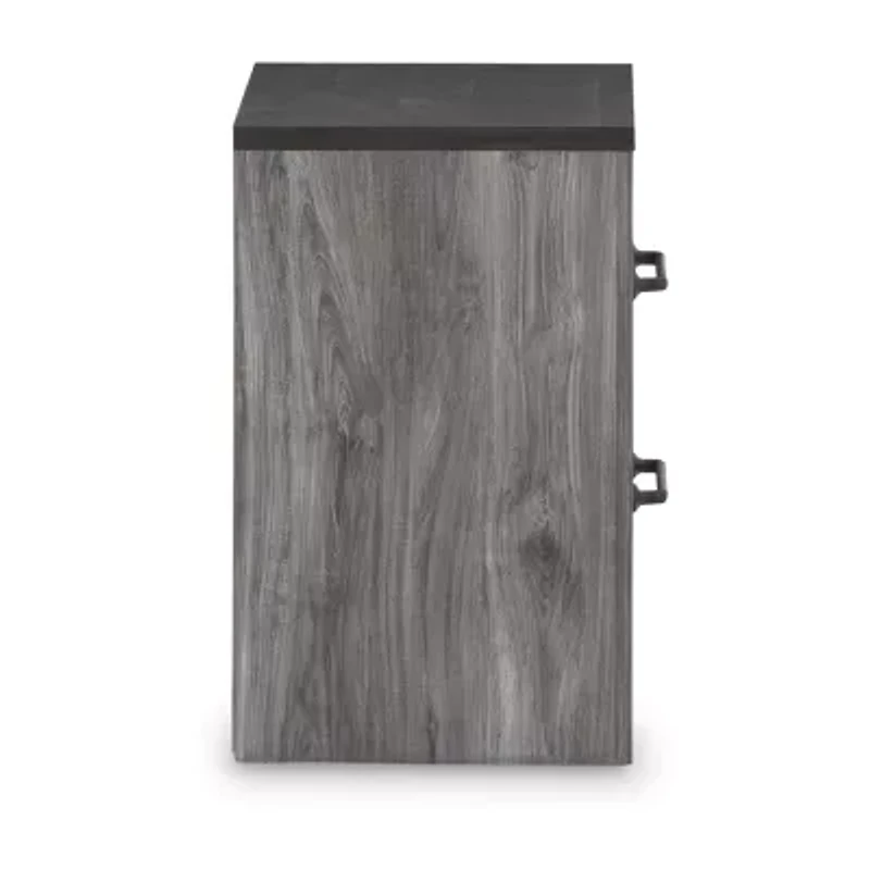 Signature Design by Ashley Bronyan 2-Drawer Nightstand in Dark Gray