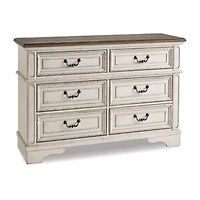 Signature Design by Ashley Realyn Youth 36" 6-Drawer Dresser in Chipped White