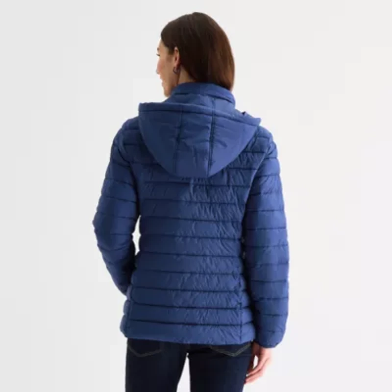 St. John's Bay Womens Easy-on + Easy-off Heavyweight Puffer Jacket
