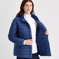 St. John's Bay Womens Easy-on + Easy-off Heavyweight Puffer Jacket