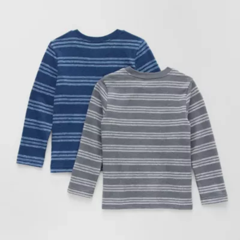 Okie Dokie Toddler & Little Boys Crew Neck Long Sleeve 2-pc. T-Shirt