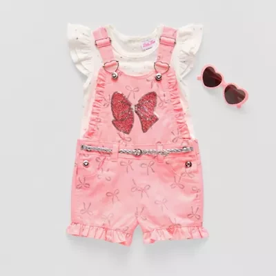 Little Lass Toddler Girls 3-pc. Shortall Set