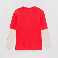 Pikachu Little & Big Kid Boys Crew Neck Long Sleeve Regular Fit Pokeman Graphic T-Shirt
