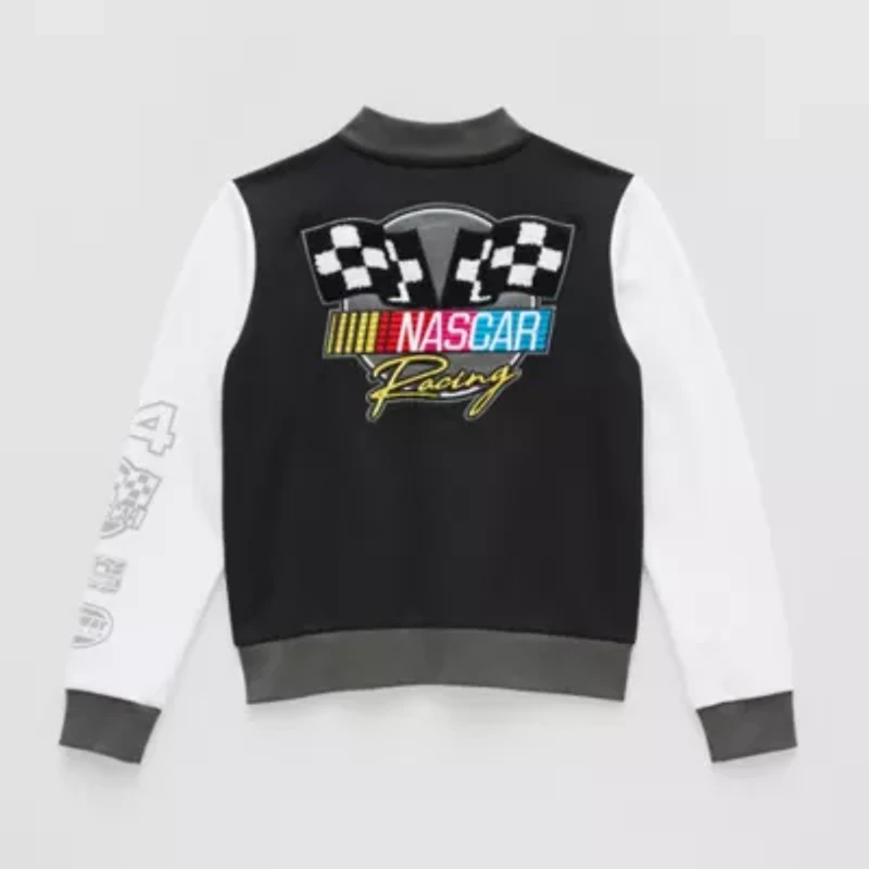 Nascar Little & Big Kid Boys Fleece Lightweight Varsity Jacket