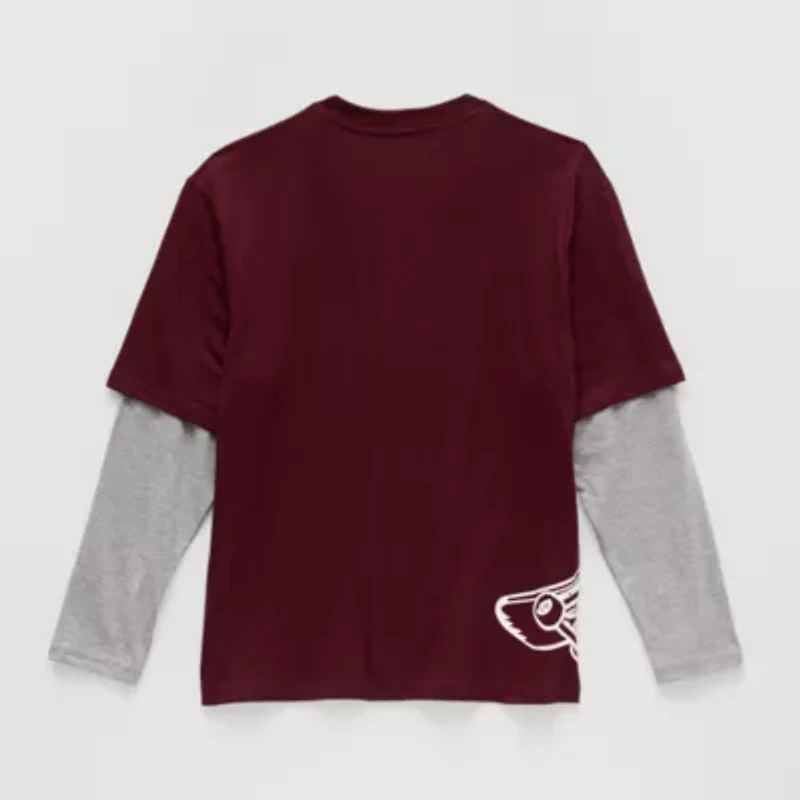 Thereabouts Little & Big Kid Boys Crew Neck Long Sleeve Oversized Graphic T-Shirt