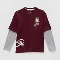 Thereabouts Little & Big Kid Boys Crew Neck Long Sleeve Oversized Graphic T-Shirt