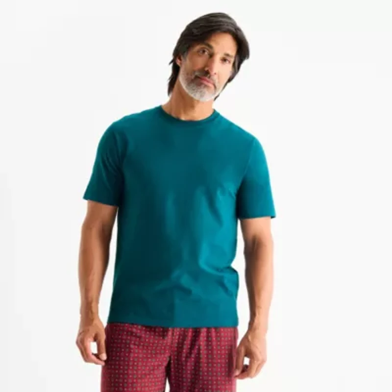 Stafford Mens Crew Neck Short Sleeve Pajama Top