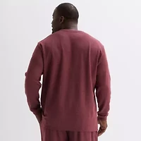 Shaquille O'Neal XLG Mens Crew Neck Long Sleeve Big and Tall Pajama Top
