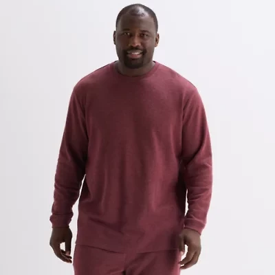Shaquille O'Neal XLG Mens Crew Neck Long Sleeve Big and Tall Pajama Top