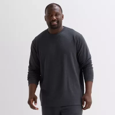 Shaquille O'Neal XLG™ Mens Crew Neck Long Sleeve Big and Tall Pajama Top