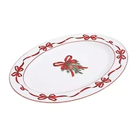Martha Stewart Holiday Bow Wreath Oval Serving Platter